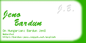jeno bardun business card